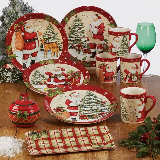 18oz 4pk Holiday Wishes Ceramic Mugs Certified International