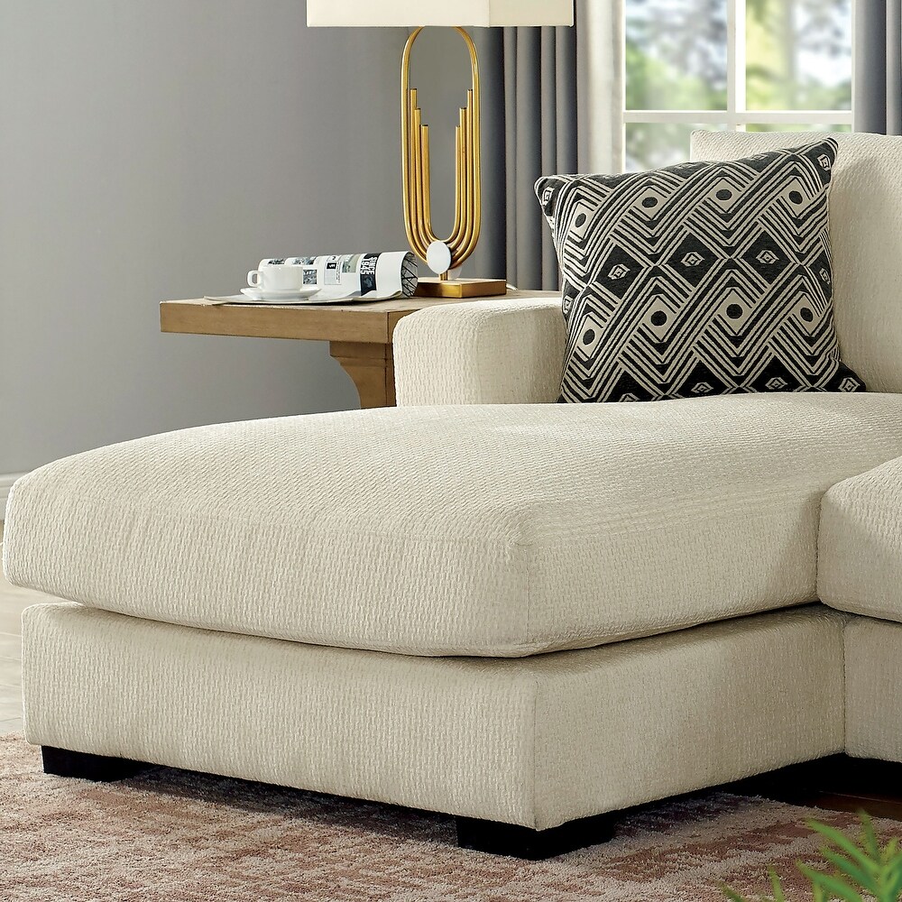 Kintra Contemporary Chenille Upholstered Large L Shaped Sectional by Furniture of America