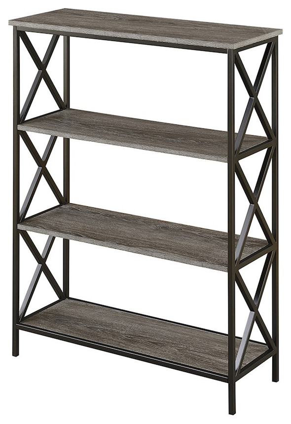 Convenience Concepts Tucson 4 Tier Bookcase  Weathered Gray   Industrial   Bookcases   by VirVentures  Houzz