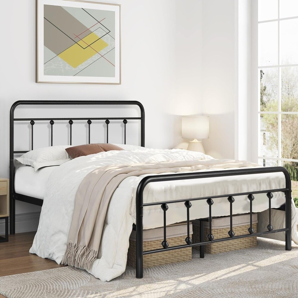 Javlergo Modern Platform Bed Frame Twin/Full/Queen/King Size Metal Bed with Headboard and Footboard