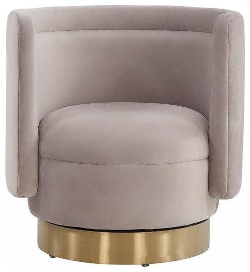 Sara Swivel Accent Chair Pale Taupe/Gold   Contemporary   Armchairs And Accent Chairs   by V.S.D Furniture  Houzz