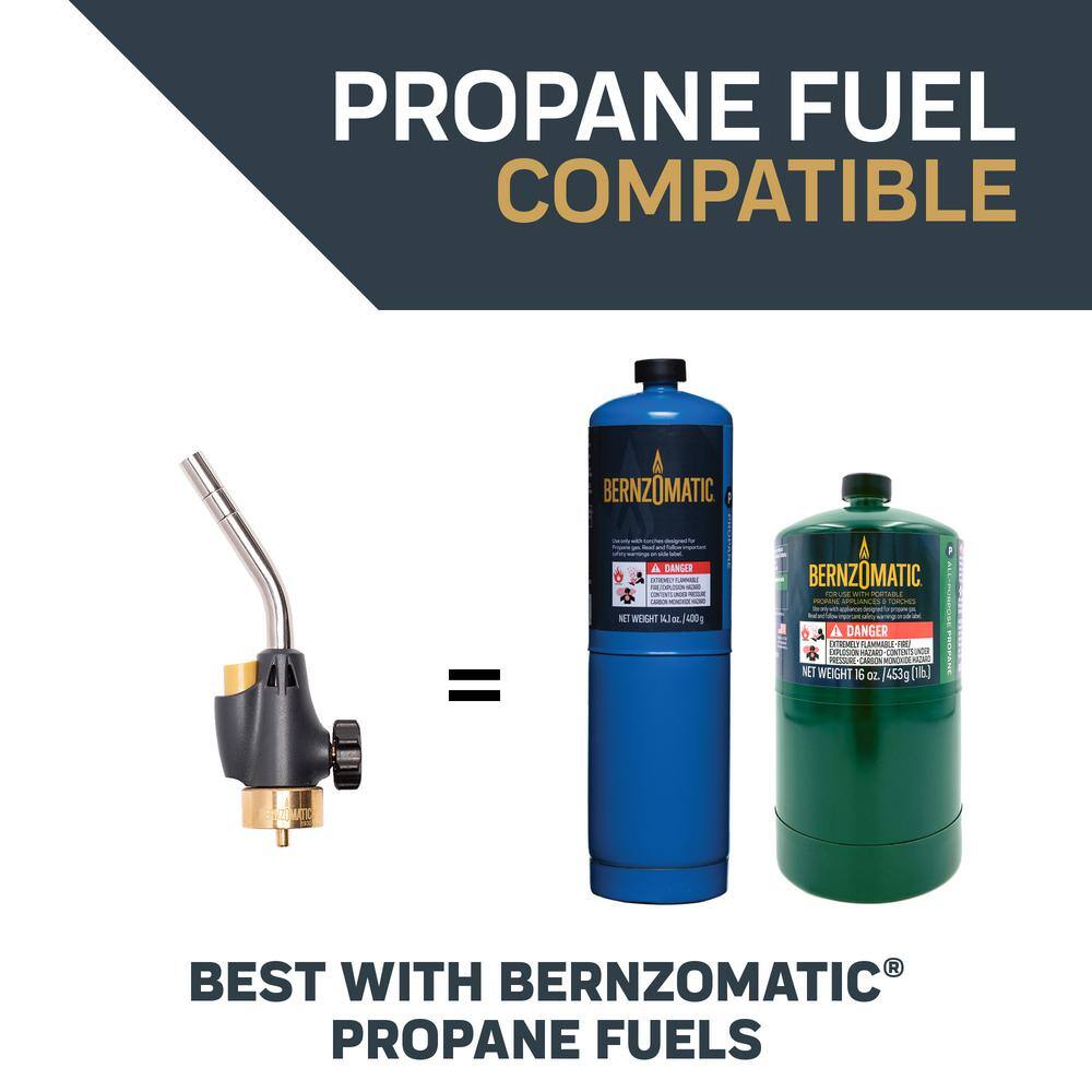 Bernzomatic Trigger Ignition Start Blow Torch Kit with 14.1 oz. Handheld Propane Gas Cylinder and Adjustable Flame 333084