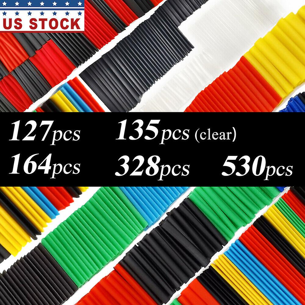 Heat Shrink Tubing 530-127pcs Insulation Shrinkabl Tube 2:1 Wire Sleeve Assorted