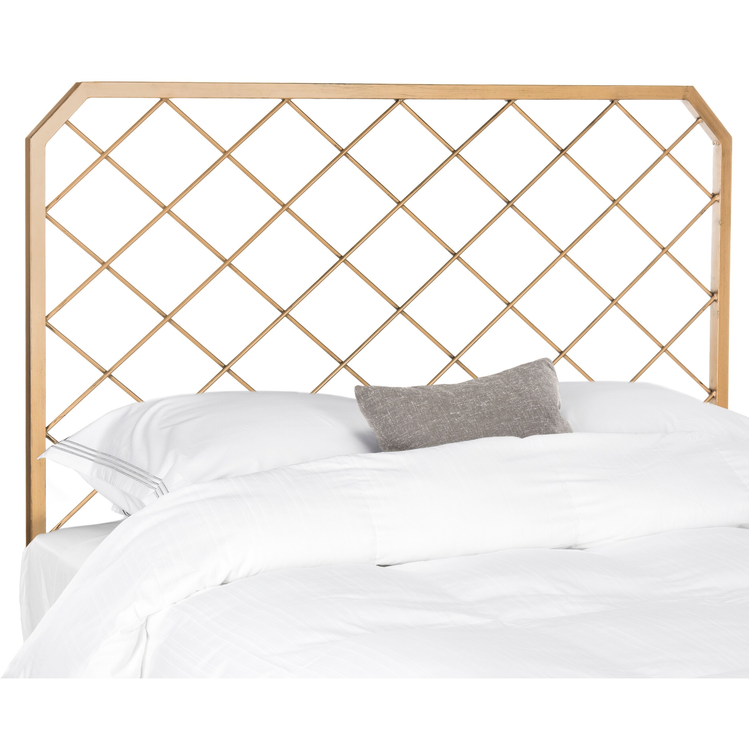 SAFAVIEH Bedding Stitch Gold Metal Mesh Queen size headboard - Antique Gold - - 22287115