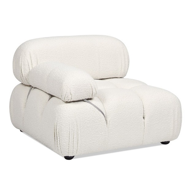 Bubble Modular Modern Lounge Arm Chair Ivory White Boucle