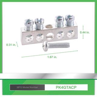 Square D 4 Terminal Ground Bar Kit for QOHomeline Electrical PanelLoad Center PK4GTACP