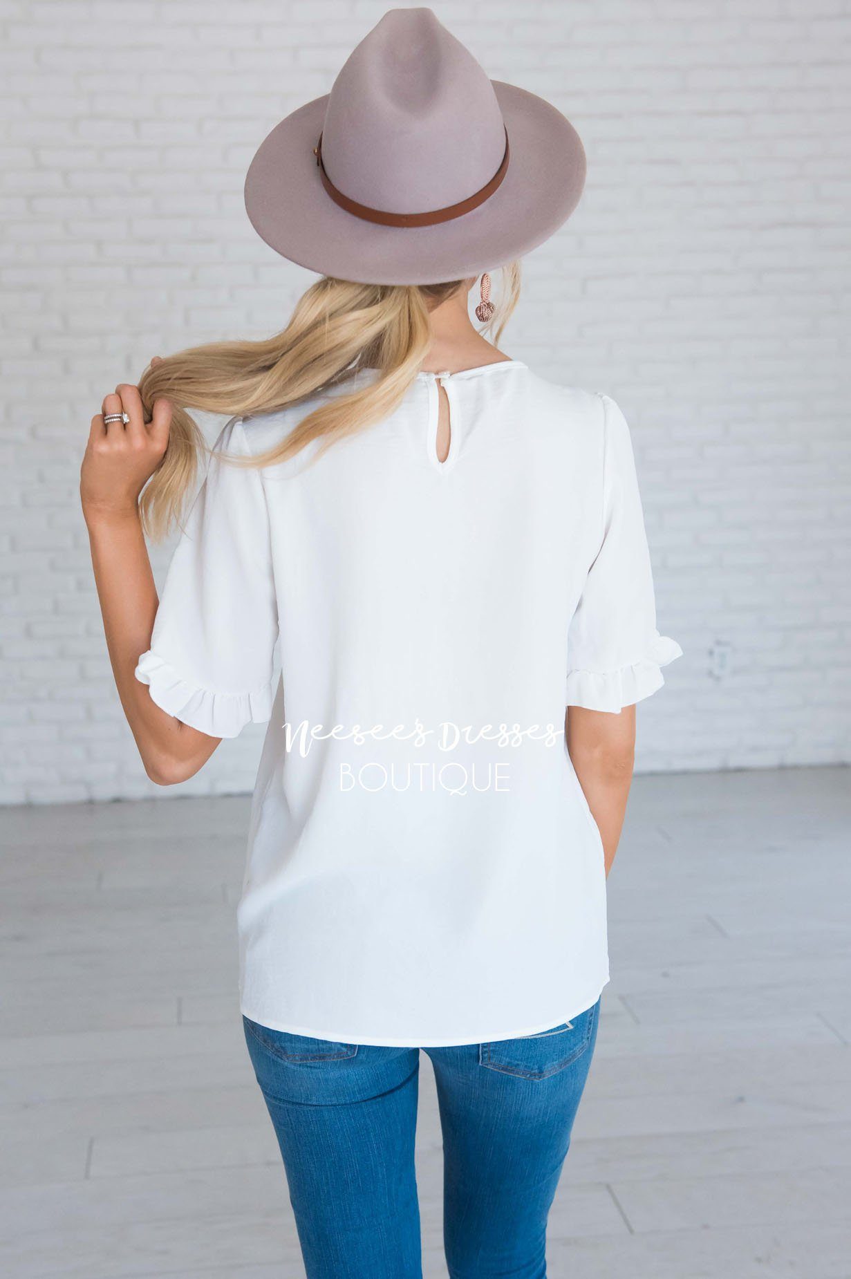 Let's Be Happy Embroidered Top