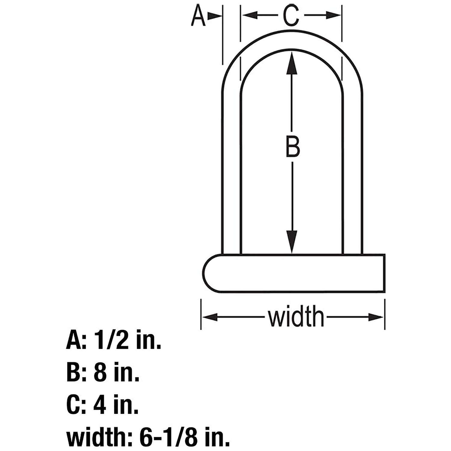 Master Lock 8 in. H X 6-1/8 in. W Steel Double Locking U-Lock