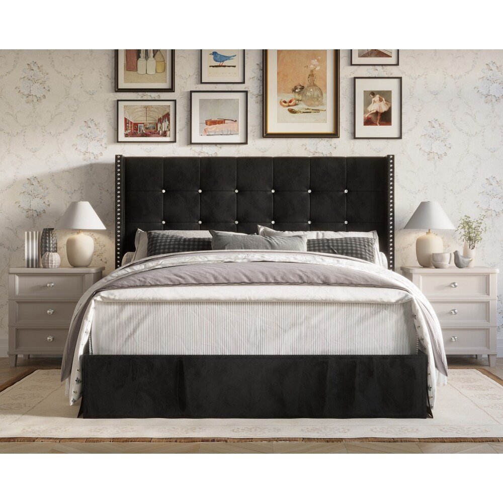 Wilie Tufted Upholstered Platform Bed