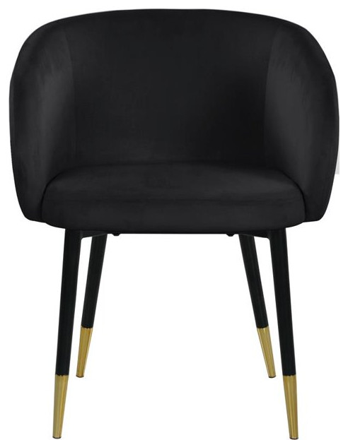 Contemporary Dining Chair  Soft Velvet Fabric Seat With Round Backrest   Midcentury   Dining Chairs   by Decor Love  Houzz