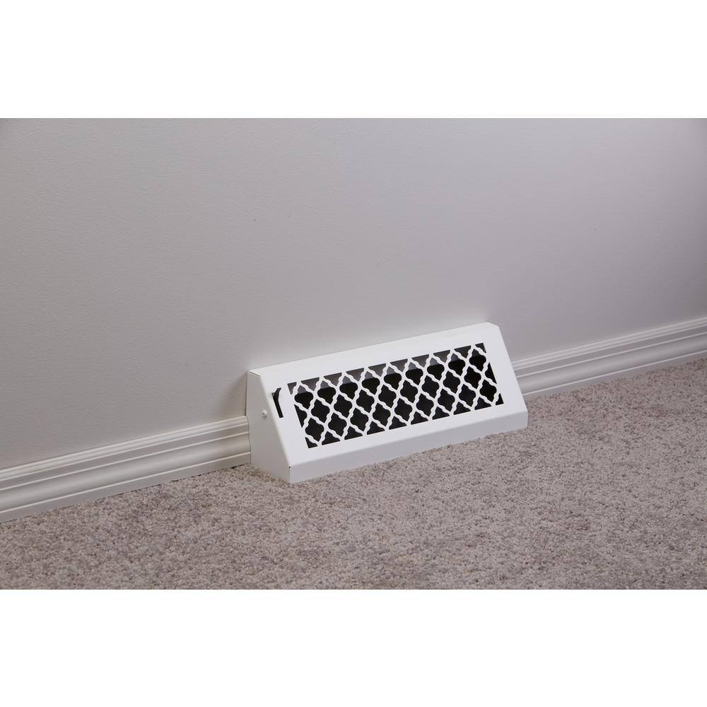 SteelCrest Tuscan 15 in. WhitePowder Coat Steel Baseboard Vent with Damper BTU15BBSWH