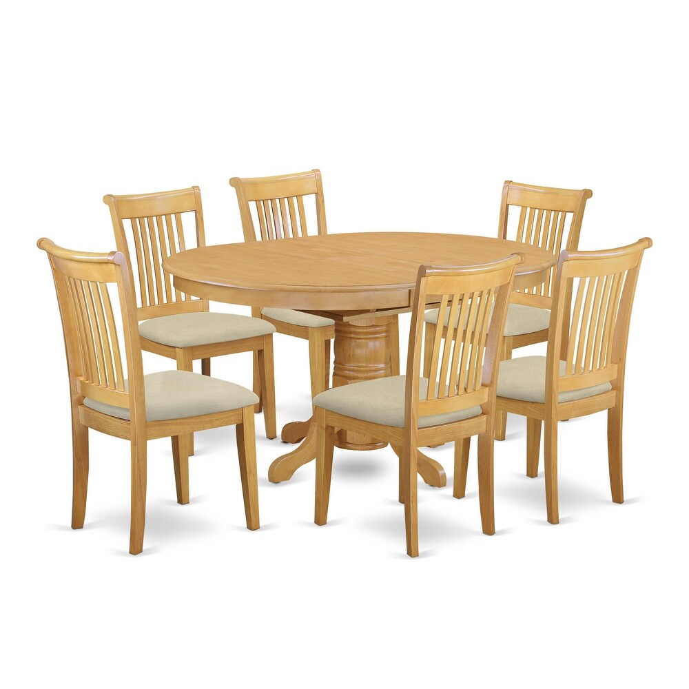 East West Furniture Modern Dining Table Set  an Oval Wooden Table and Dining Room Chairs  Oak (Pieces   Seat Options)