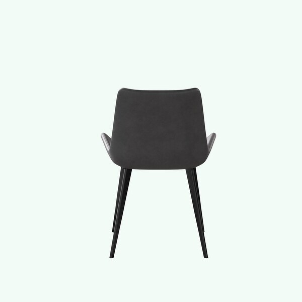 2pcs Dining Chair with Black Metal Leg