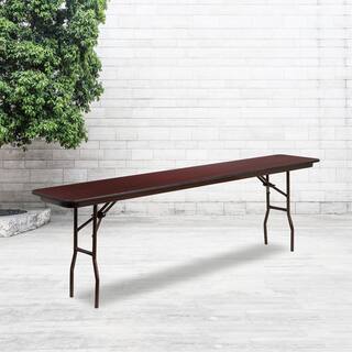 96 in. Mahogany Wood Table top Material Folding Banquet Tables CGA-YT-21747-MA-HD