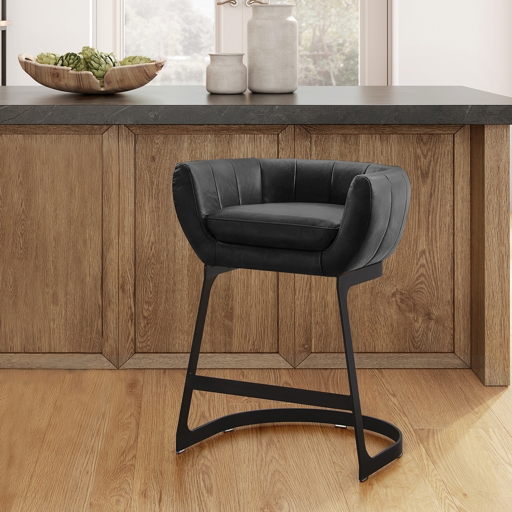 Art Leon Genuine Leather Barstool Counter Stool