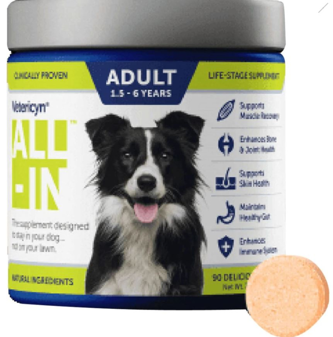 Vetericyn All-In-1 Adult Dog Supplement， 90 Count