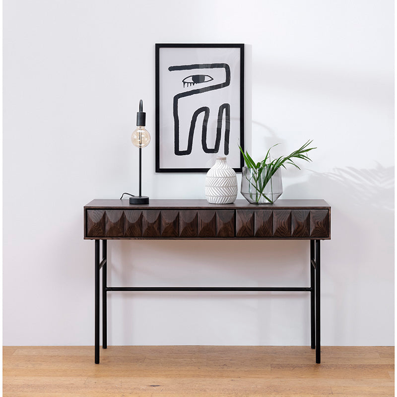 LATINA Console Table 116.5cm -  Dark Brown / Black