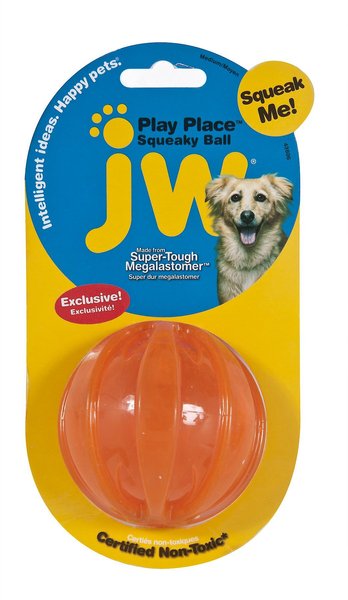 JW Pet Play Place Squeaky Dog Ball， Color Varies