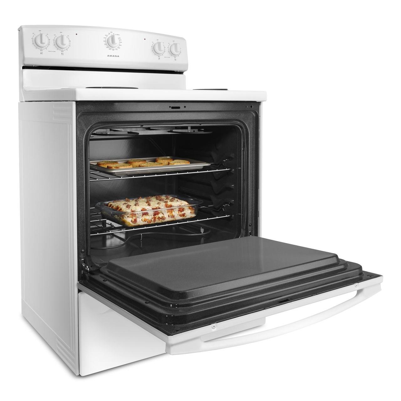 Amana 30-inch Freestanding Electric Range with Temp Assure™ cooking system ACR2303MFW