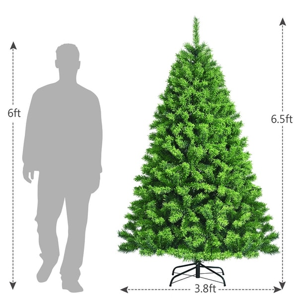 Gymax 4.5/6.5/7.5 FT Verdant Artificial Christmas Tree Hinged Green