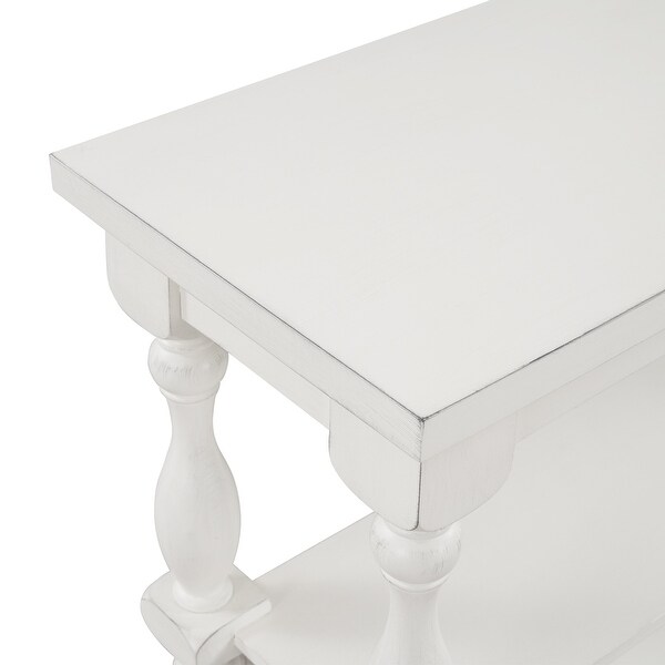 Cream Carey 2-Shelf Console and Entry Table