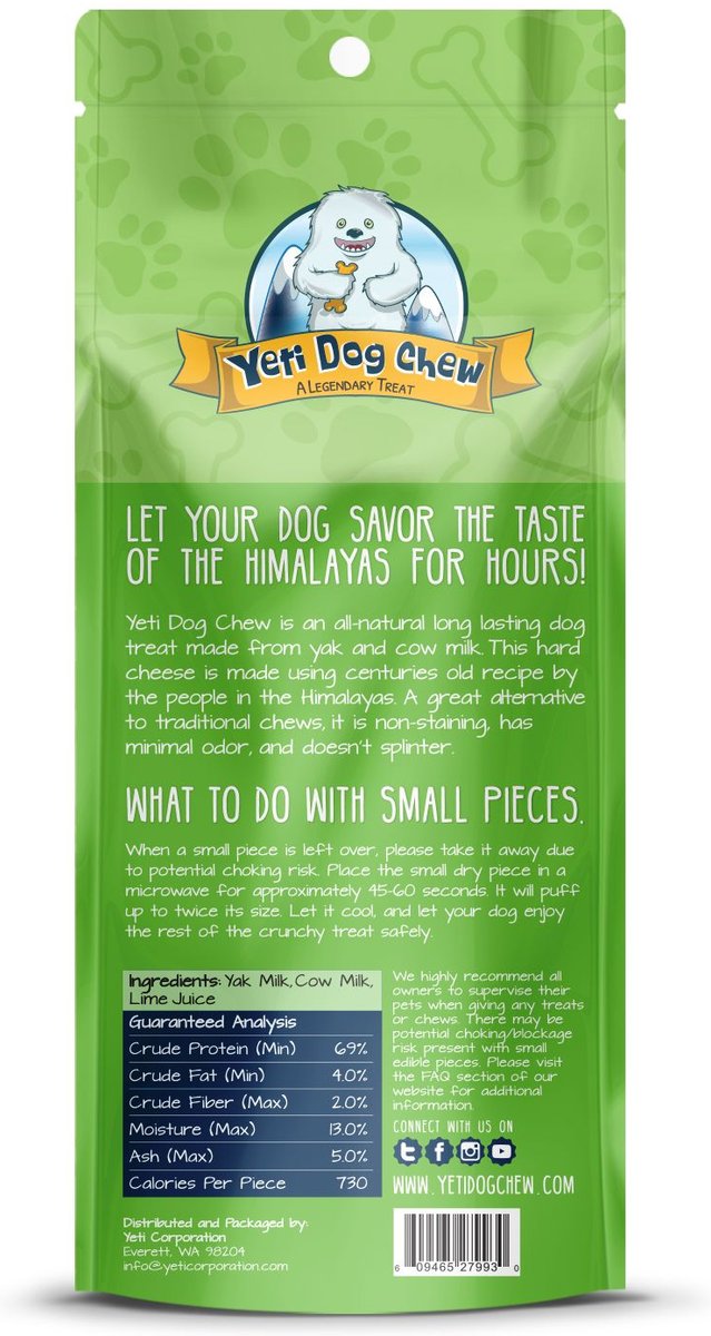 Yeti Dog Chew X-Large Himalayan Cheese Dog Treat， 1 count