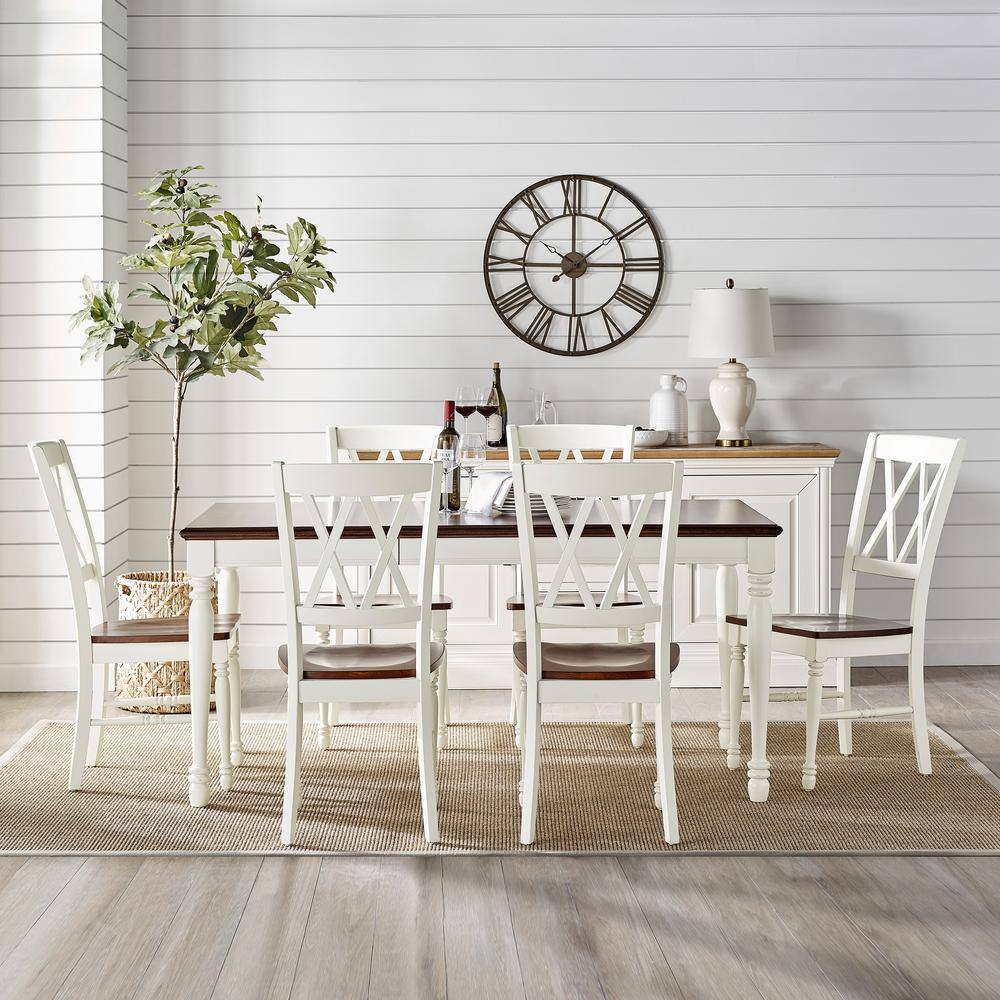 CROSLEY FURNITURE Shelby 7-Piece White Dining Set KF20001-WH