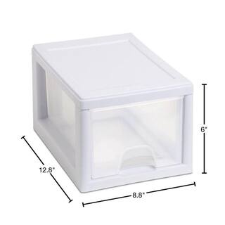 Sterilite Stackable Small Drawer White Frame and See-Through (12-Pack) 12 x 20518006