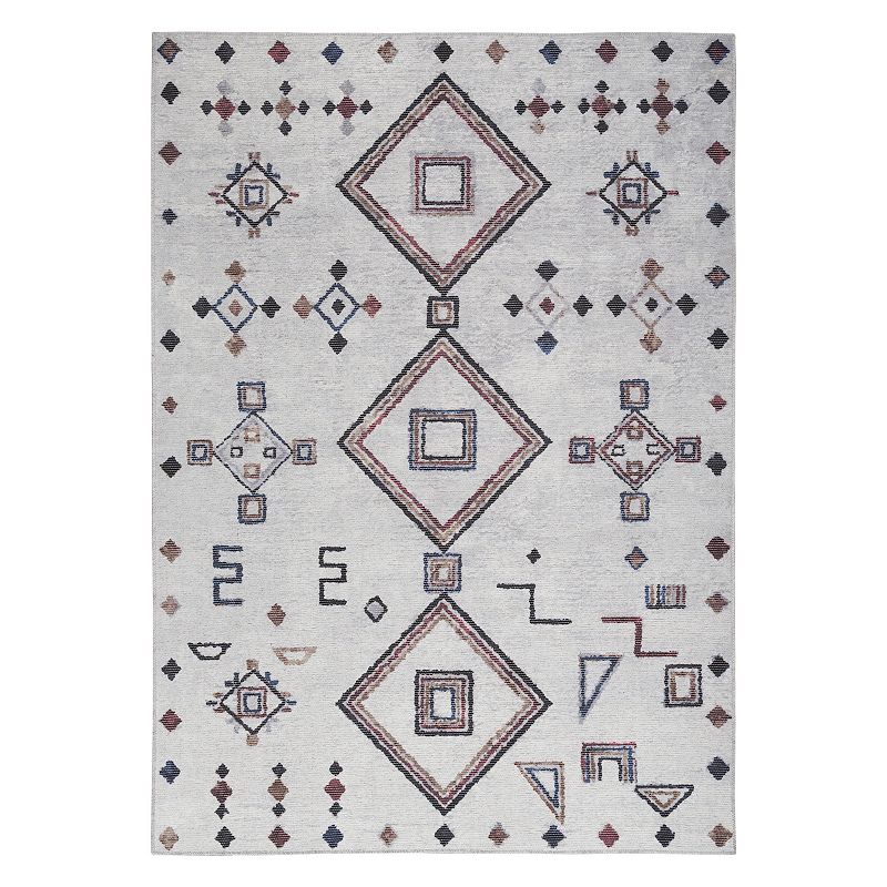 Nicole Curtis Series 1 Bohemian Diamond Washable Indoor Area Rug