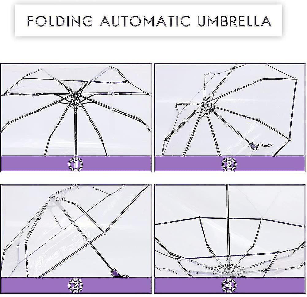 Transparent Umbrella Automatic Rain Women Men Sun Rain Car Umbrella Compact