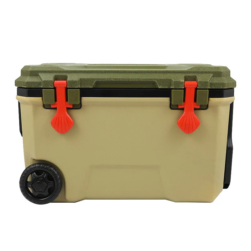 Large Volume Portable Wheeled Cooler Box Ice Chest Cooler Box With Wheels For Seafood Fruit Drinks Storage