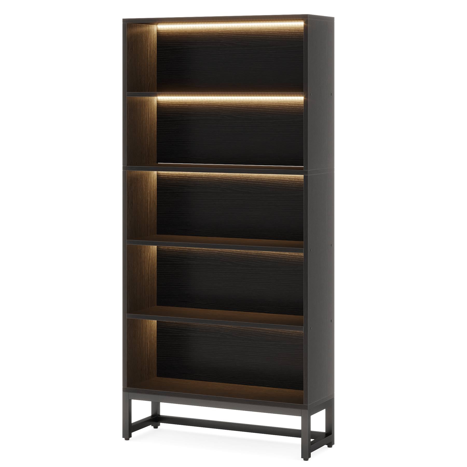 70.8 Bookcase, Large Bookshelf Organizer with 5-Tier Storage Shelves