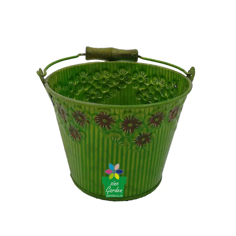 Home Garden Supplies Green Flower Pots Outdoor Multiple Sizes Oval Shape HandmadeB ucket