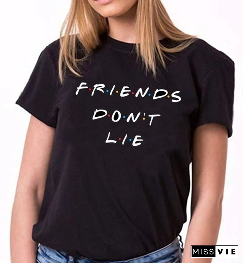 1Pcs Stranger Things Friends Dont Lie Pivot I Wish I Could But I Donuwant To Friends Tv Show Phoebe Buffay Quotes T-Shirt Women 90S Fashion Cute Funny Tee