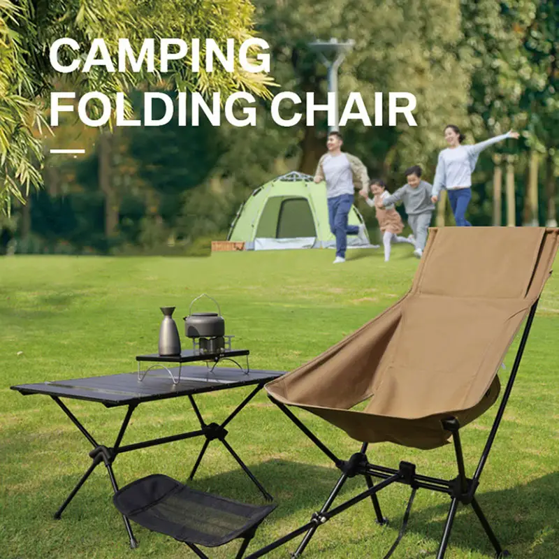 outdoor portable fishing Leisure beach ultra light aluminum alloy  folding camping moon chair with backrest