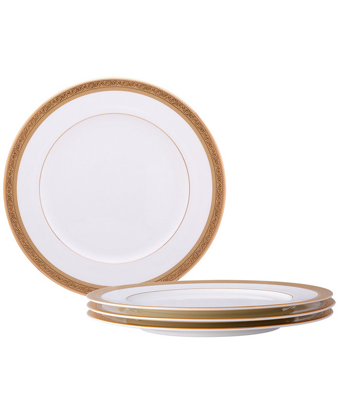 Noritake Summit Gold Set of 4 Dinner Plates Service For 4