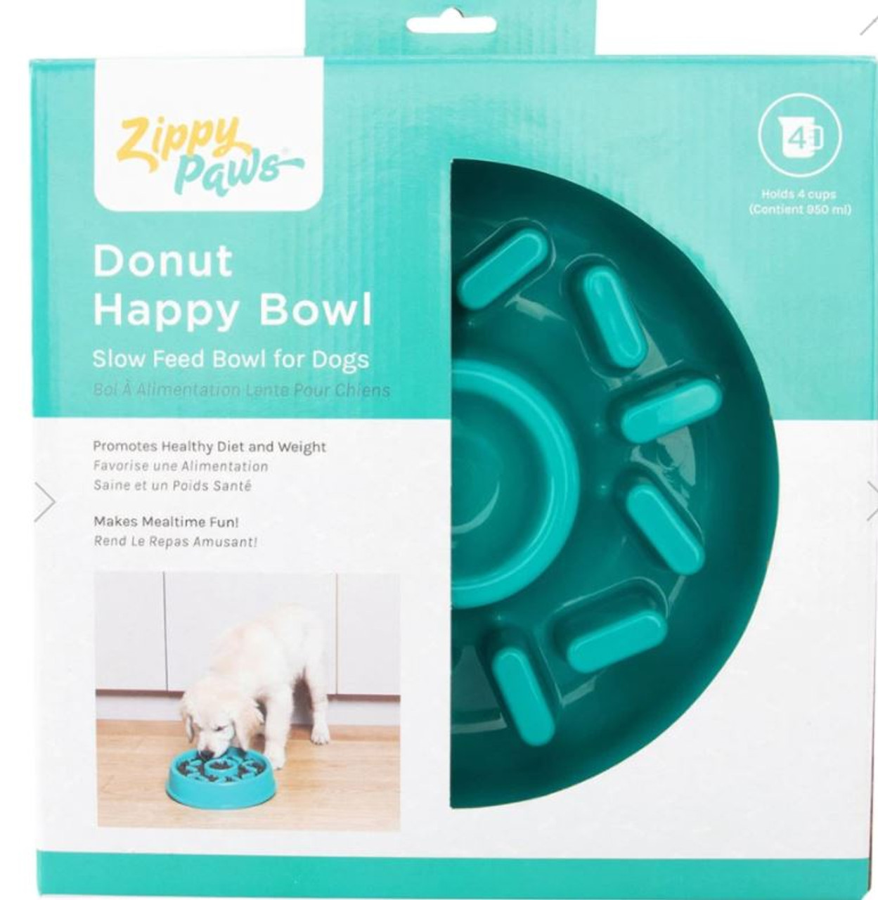 Zippy Paws Donut Happy Bowl Slow Feeder For Dogs