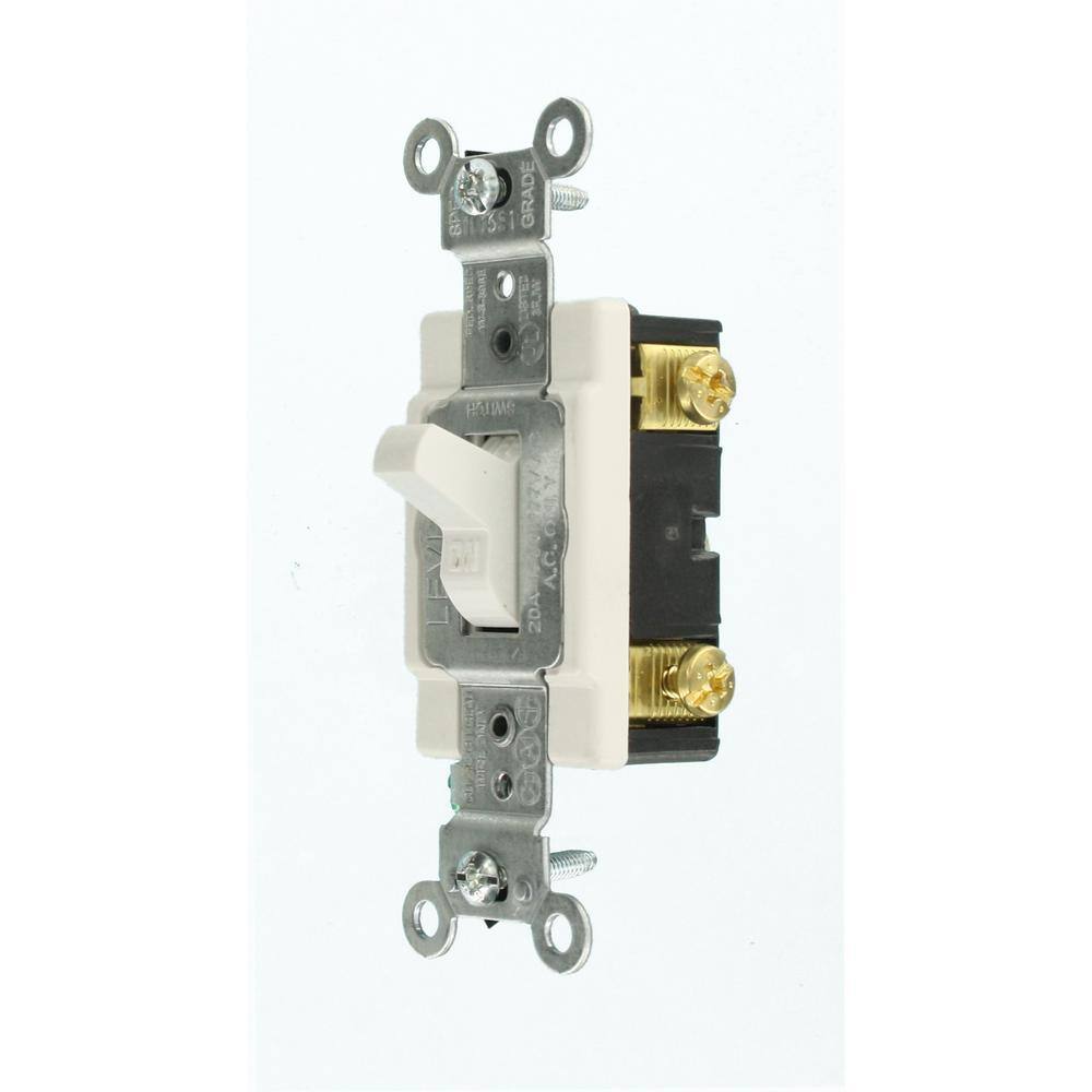 Leviton 20 Amp Single-Pole AC Quiet Toggle Switch White R52-0CSB1-2WS