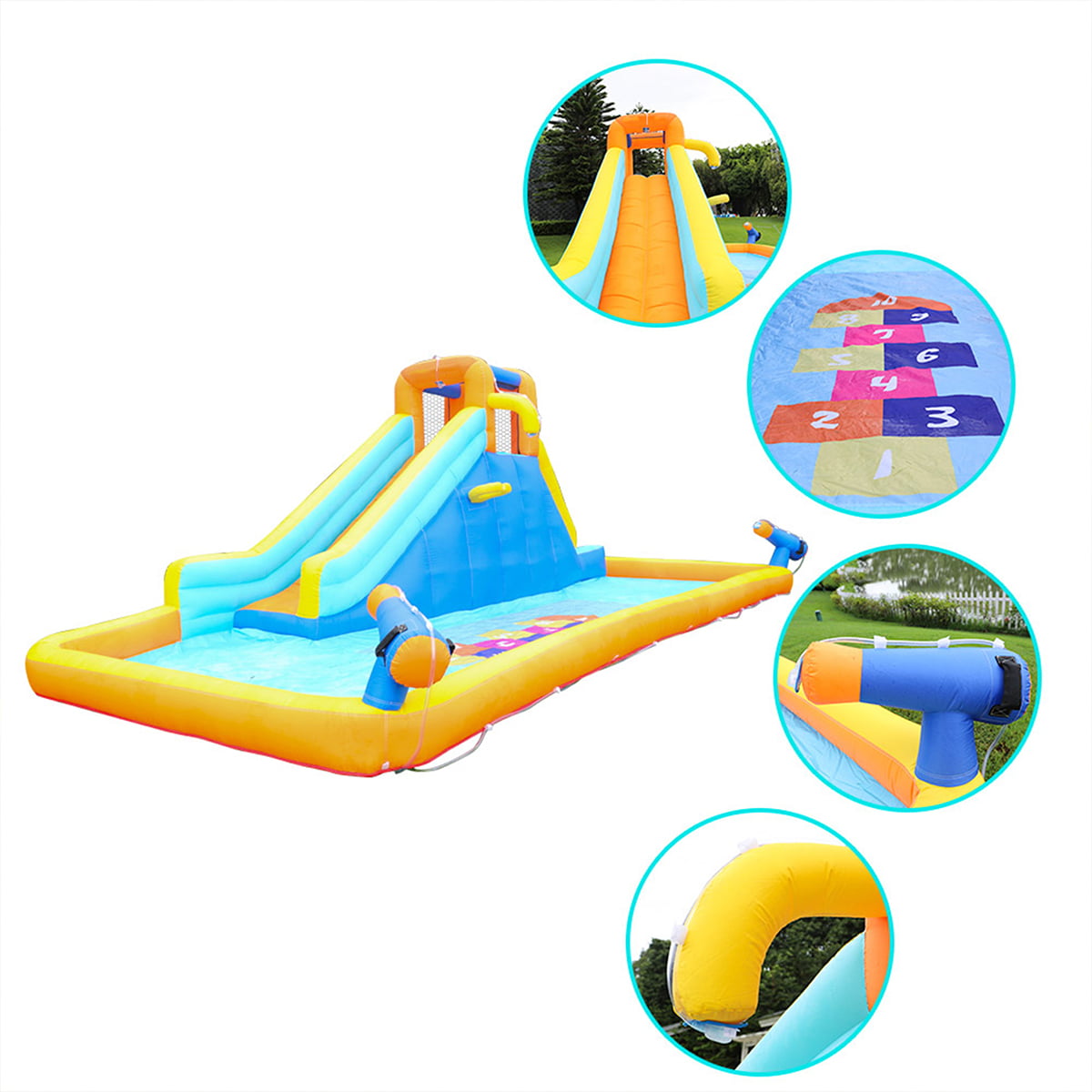 Inflatable Water Slides Kids Bounce House with Pool