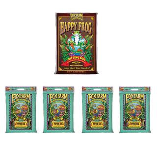 FOXFARM Happy Frog Potting Soil Mix with Foxfarm 12 Qt. Soil 6.3 pH to 6.8 pH (4-Pack) FX14047 + 4 x FX14053