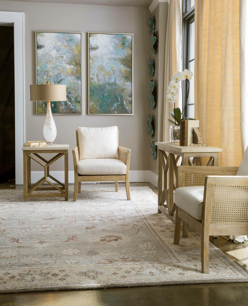 Exposed Bleached Wood Natural Finish Arm Chair  Cane Back Sides Curved Coastal   Transitional   Armchairs And Accent Chairs   by My Swanky Home  Houzz