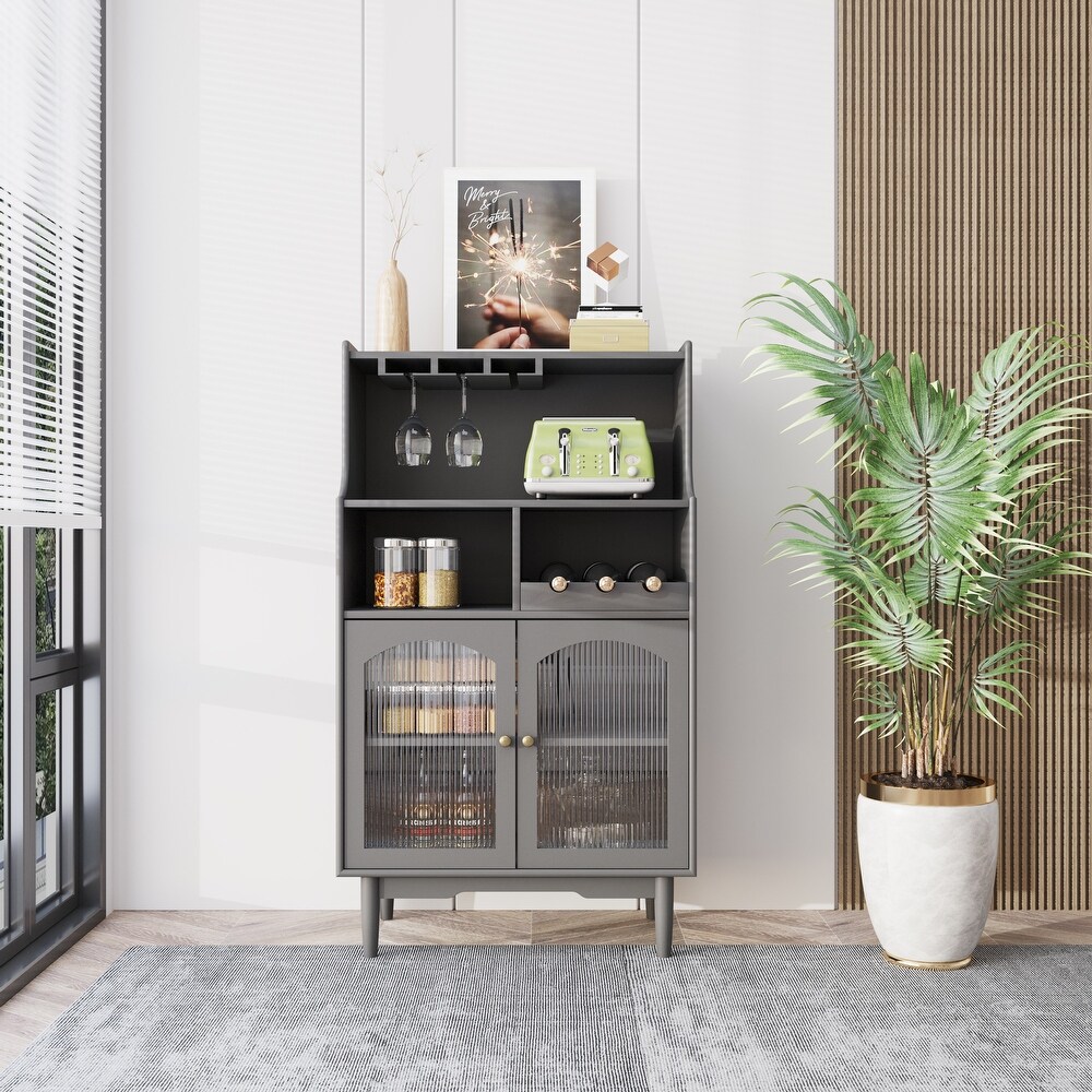 Living Room wine cabinet with removable rack and wine glass rack