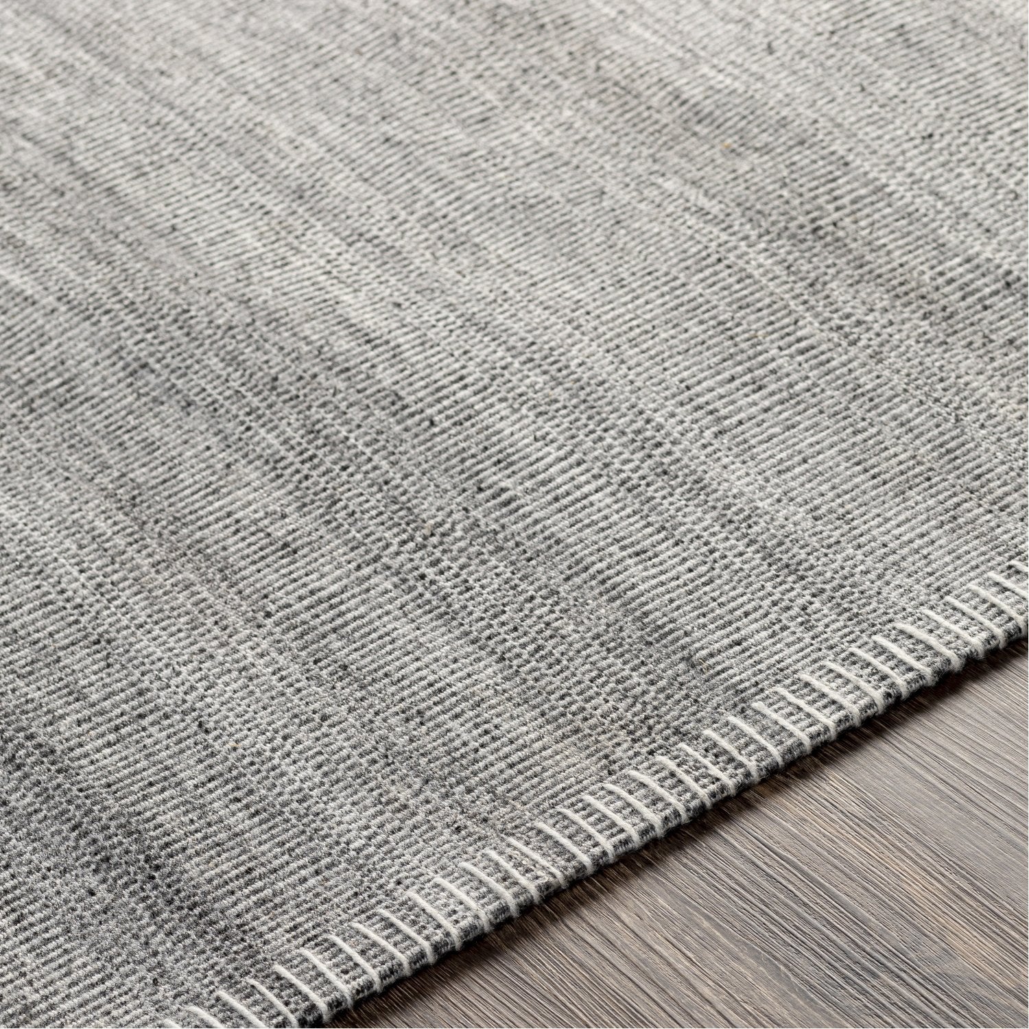 Irvine Hand Woven Rug in Medium Gray, Charcoal, Silver Gray