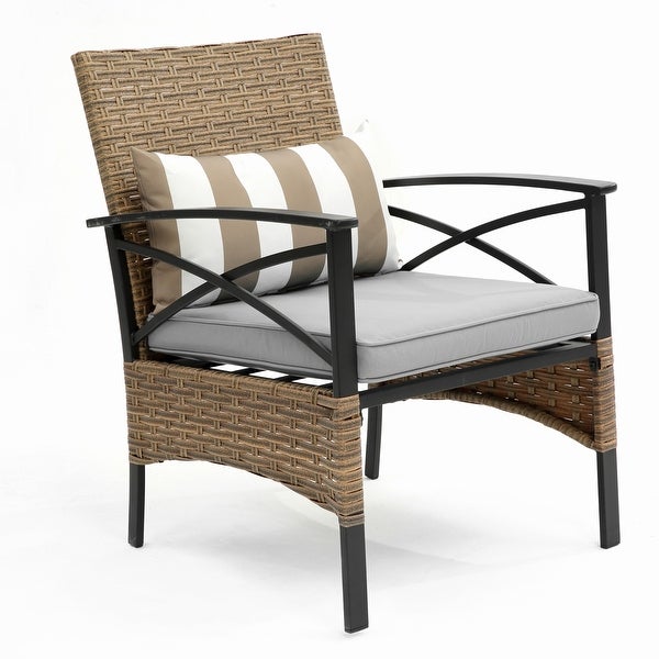 Wicker Rattan Sofa Set Garden Chair - Overstock - 37388200