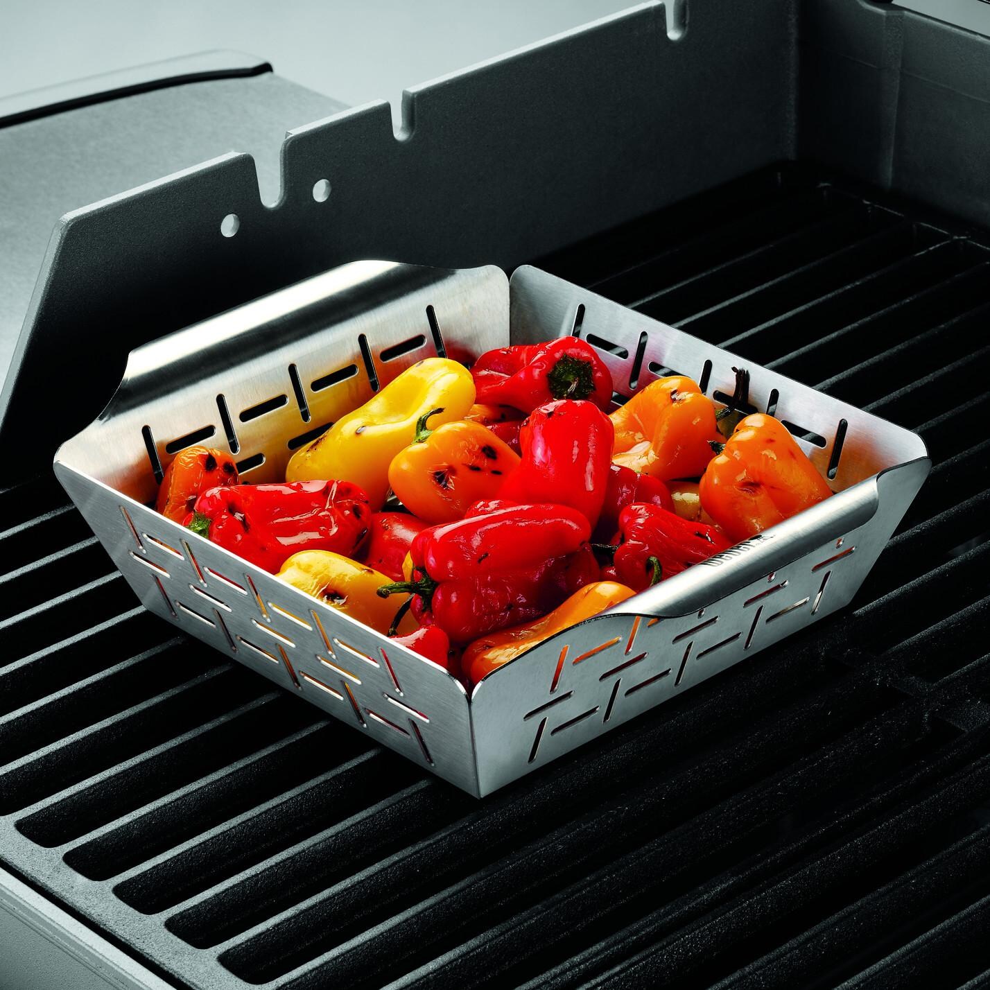 Weber 6481 Deluxe Small Stainless Steel Vegetable Grill Basket