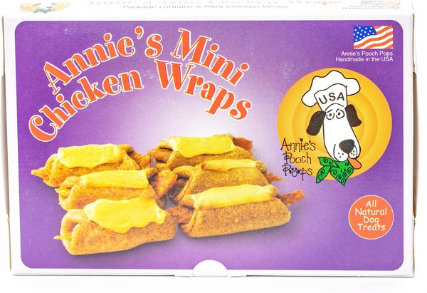 Annie's Pooch Pops Mini Chicken Wraps Dog Treats， 6 count