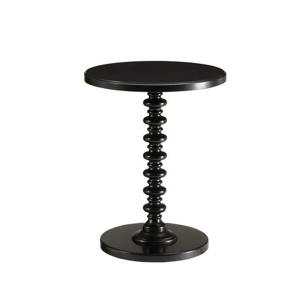 Astonishing Side Table with Round Top， Black