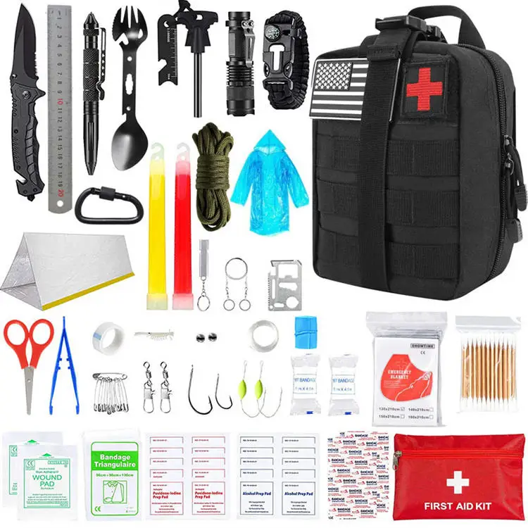 Wedacraftz climbing camping hiking survival kit Portable Emergency Survival Tools bag Outdoor emergency first aid kit