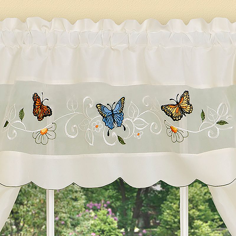 Achim 2-pack Daisy Meadow Embellished Cottage Window Curtain Set