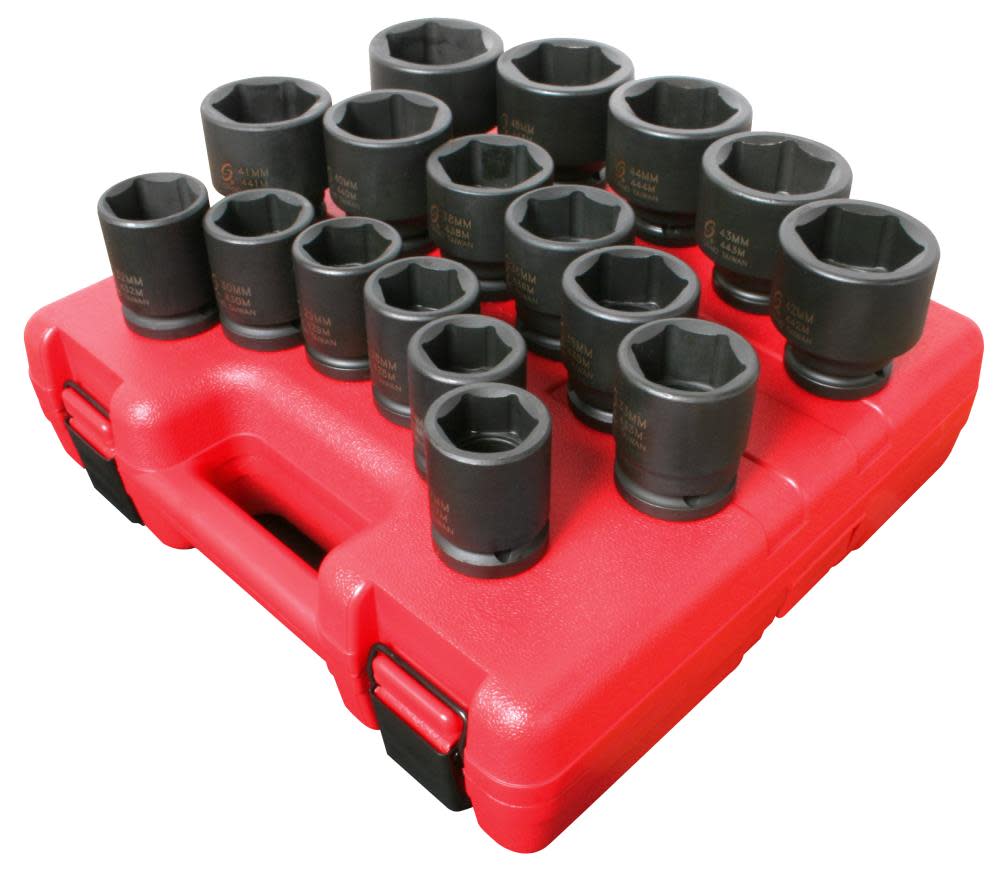 3/4 In. Metric Heavy Duty Impact Socket Set 17 pc. ;